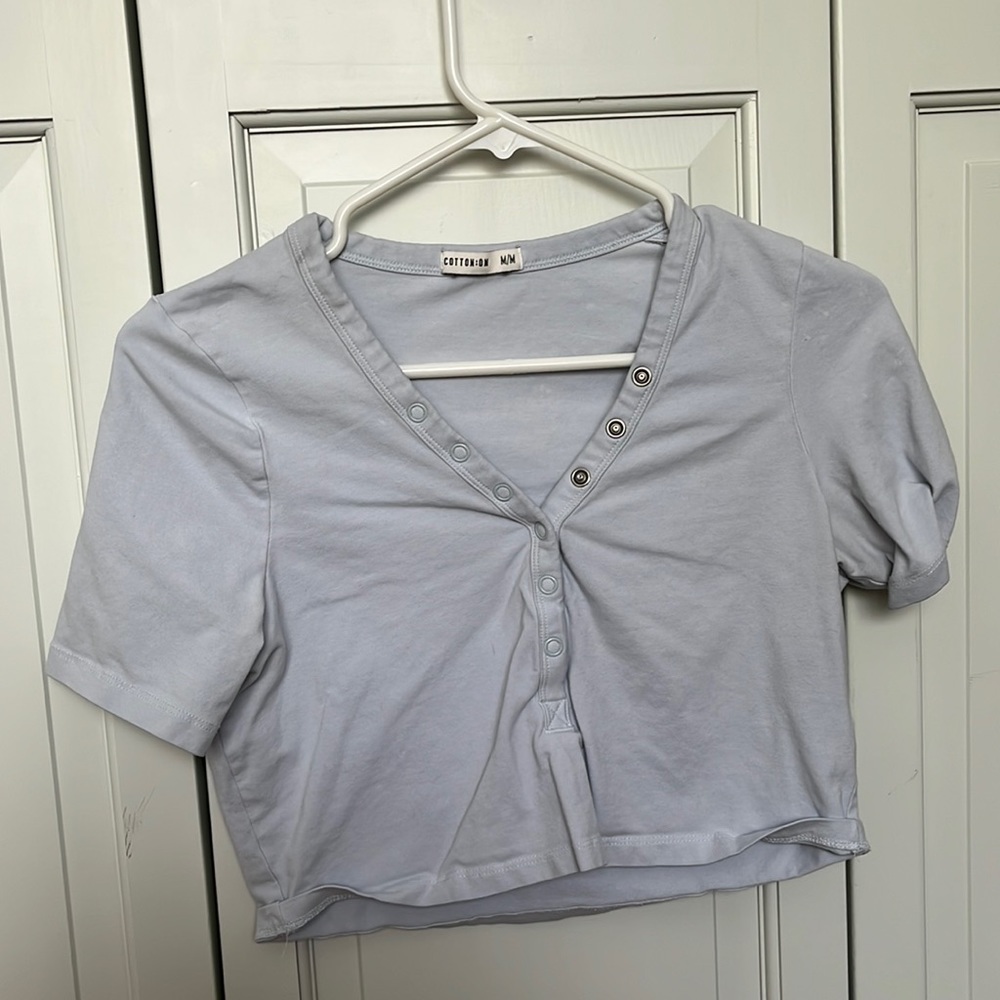 Blue crop top